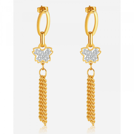 Cercei inox lungi cu fluturasi si  ciucurasi [7]