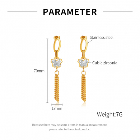 Cercei inox lungi cu fluturasi si  ciucurasi [12]