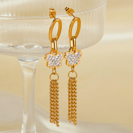 Cercei inox lungi cu fluturasi si  ciucurasi [13]