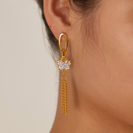 Cercei inox lungi cu fluturasi si  ciucurasi [11]