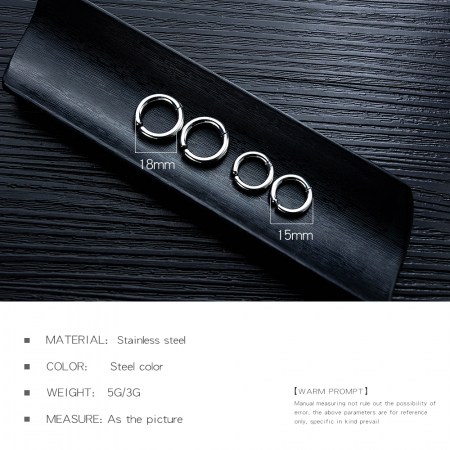 Cercei inox rotunzi 15 mm [9]