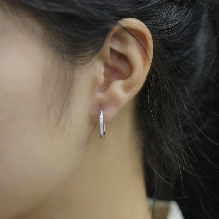 Cercei inox rotunzi cu zirconii [3]