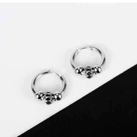 Cercei inox rotunzi Hip Hop [10]