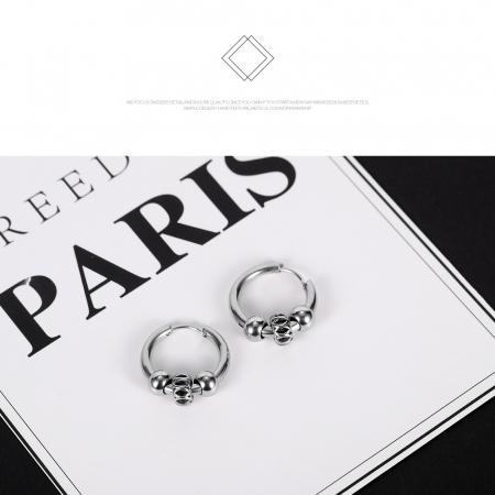Cercei inox rotunzi Hip Hop [4]