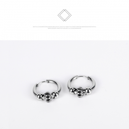 Cercei inox rotunzi Hip Hop [8]