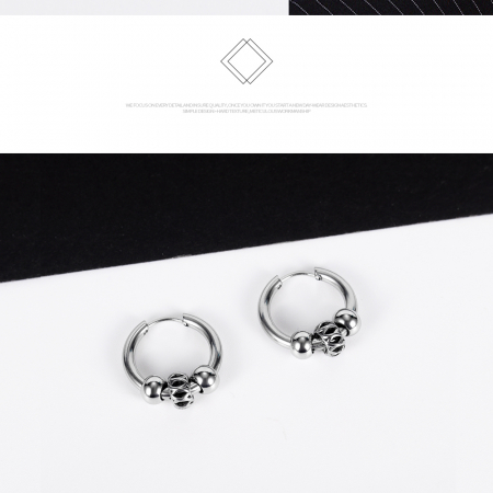 Cercei inox rotunzi Hip Hop [12]