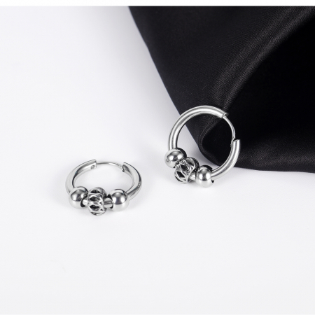 Cercei inox rotunzi Hip Hop [9]