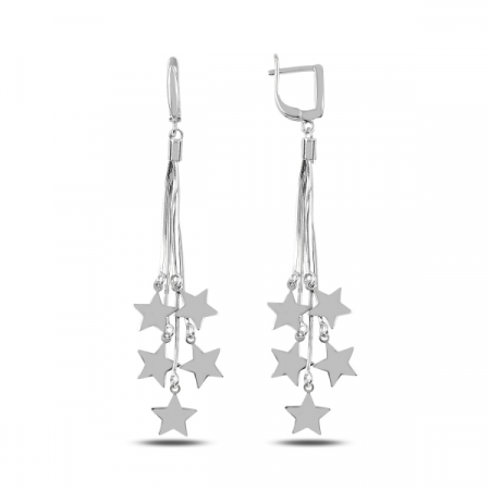 Cercei lungi din argint cu stelute  - ETU0148 [0]