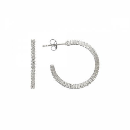 Cercei rotunzi argint 925 cu zirconii albe - Be Elegant ETU0058 [0]