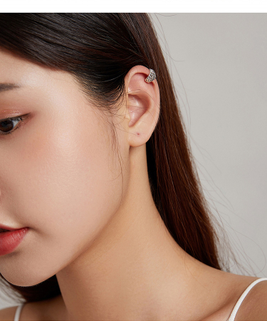 Cercel argint ear cuff cu colti, peste ureche [10]