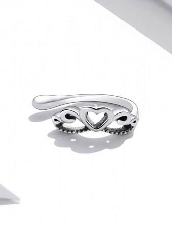 Cercel argint ear cuff Love Crown, pe ureche [8]