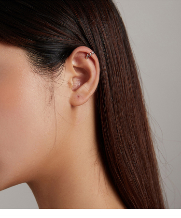 Cercel argint ear cuff Love Crown, pe ureche [12]