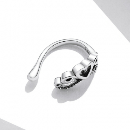 Cercel argint ear cuff Love Crown, pe ureche [6]