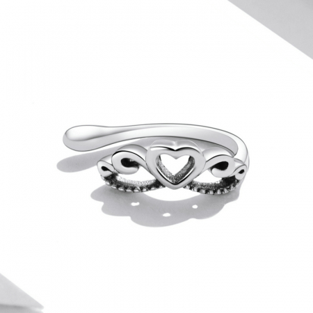 Cercel argint ear cuff Love Crown, pe ureche [4]