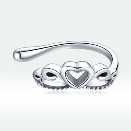 Cercel argint ear cuff Love Crown, pe ureche [13]