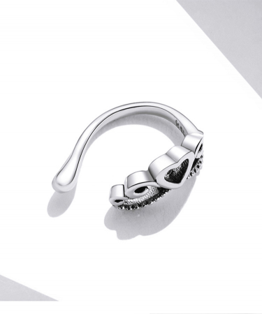 Cercel argint ear cuff Love Crown, pe ureche [10]