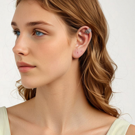 Cercel argint mana schelet [5]