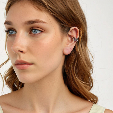 Cercel argint mana schelet [3]