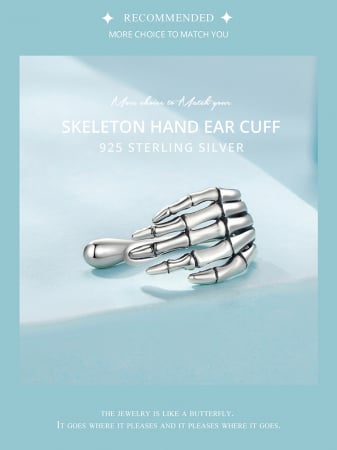 Cercel argint mana schelet [12]