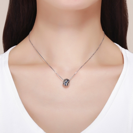 Charm argint 925 albastru cu stelute argintii - Be Nature PST0125 [5]