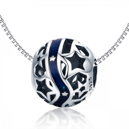 Charm argint 925 albastru cu stelute argintii - Be Nature PST0125 [6]