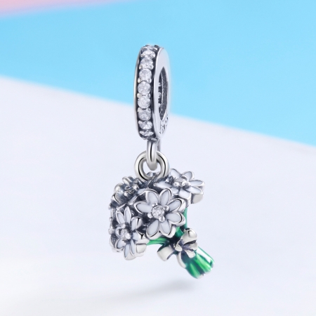 Charm argint 925 buchet de floricele cu zirconii albe - Be Nature PST0140 [1]