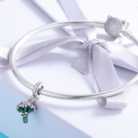 Charm argint 925 buchet de floricele cu zirconii albe - Be Nature PST0140 [2]