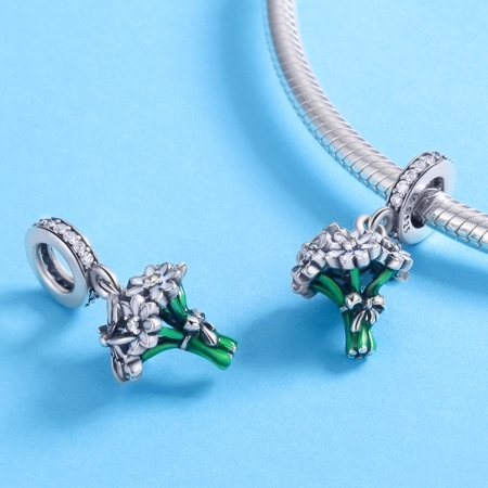 Charm argint 925 buchet de floricele cu zirconii albe - Be Nature PST0140 [3]