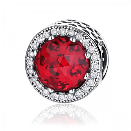 Charm argint 925 cristal rosu cu zirconii albe - Be Elegant PST0039
