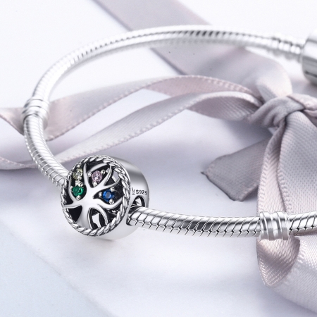 Charm argint 925 cu copacul vietii si zirconii multicolore - Be Nature  PST0086 [4]