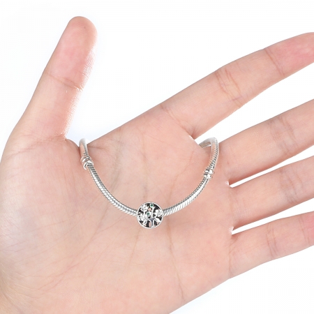 Charm argint 925 cu copacul vietii si zirconii verzi - Be Nature  PST0059 [4]