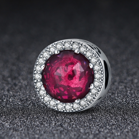 Charm argint 925 cu cristal rubin si zirconii albe - Be Elegant PST0078 [1]