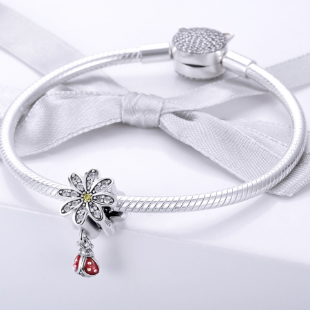 Charm argint 925 cu floare si gargarita - Be Lucky PST0134 [1]