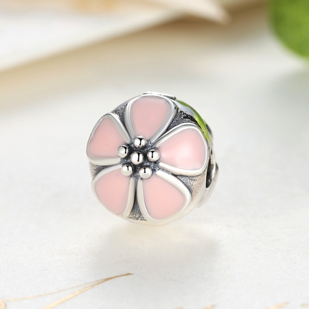 Charm argint 925 cu floricele roz - Be Nature PST0018 [4]