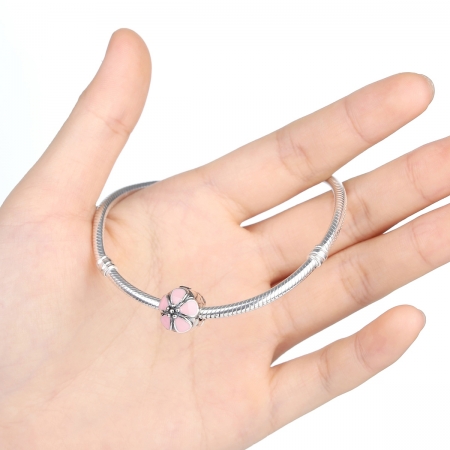 Charm argint 925 cu floricele roz - Be Nature PST0018 [2]