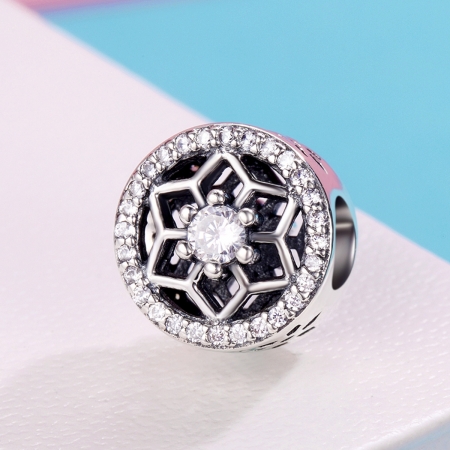 Charm argint 925 cu floricele si zirconii albe - Be Nature PST0103 [3]