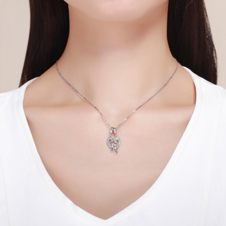 Charm  argint 925 cu inimioara si pisicute - Be Nature PST0126 [5]