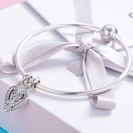 Charm  argint 925 cu inimioara si pisicute - Be Nature PST0126 [3]