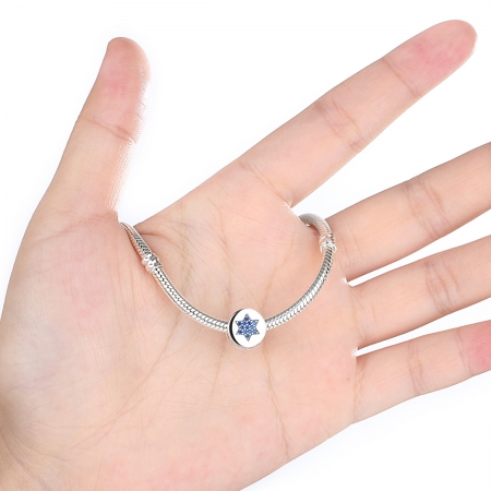 Charm argint 925 cu steluta si zirconii albastre - Be Nature PST0058 [3]