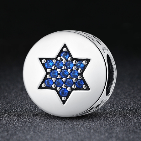 Charm argint 925 cu steluta si zirconii albastre - Be Nature PST0058 [1]