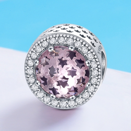 Charm argint 925 cu stelute roz si zirconii albe - Be Nature PST0136 [3]