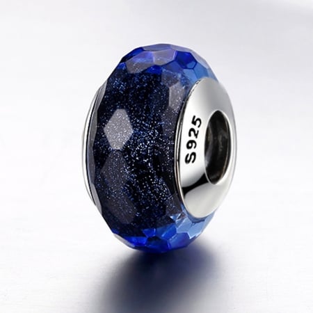 Charm argint 925 cu sticla albastra multifatetata - Be Elegant PST0094 [3]
