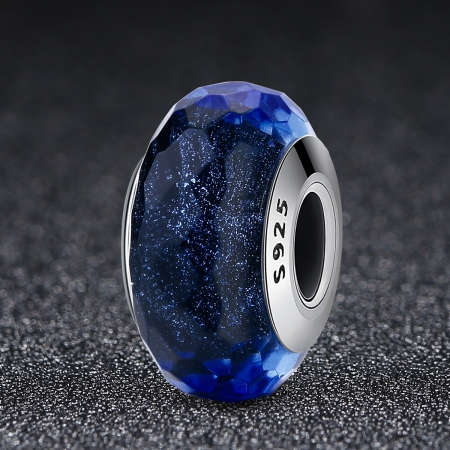 Charm argint 925 cu sticla albastra multifatetata - Be Elegant PST0094 [2]