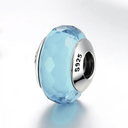 Charm argint 925 cu sticla bleu multifatetata - Be Elegant PST0099 [3]