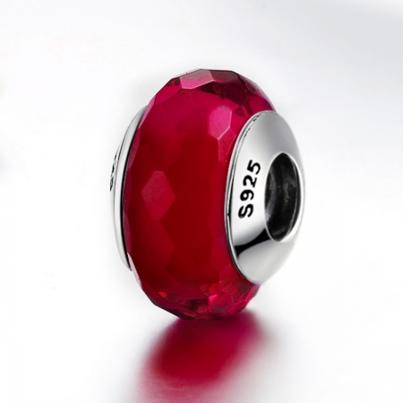 Charm argint 925 cu sticla rosie multifatetata - Be Elegant PST0096 [3]