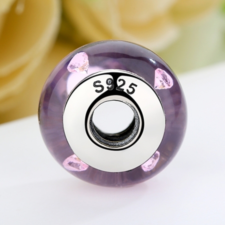 Charm argint 925 cu sticla roz - Be Elegant PST0062 [4]