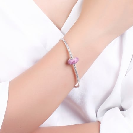 Charm argint 925 cu sticla roz multifatetata - Be Elegant PST0093 [4]