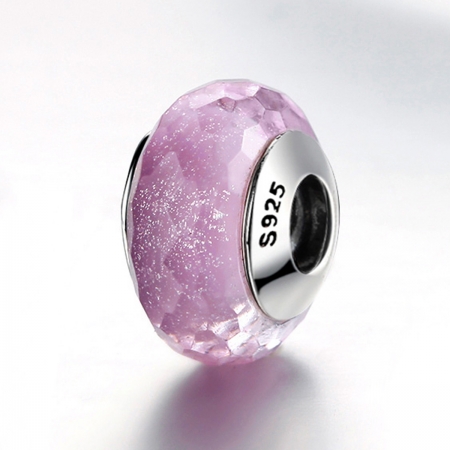 Charm argint 925 cu sticla roz multifatetata - Be Elegant PST0093 [3]