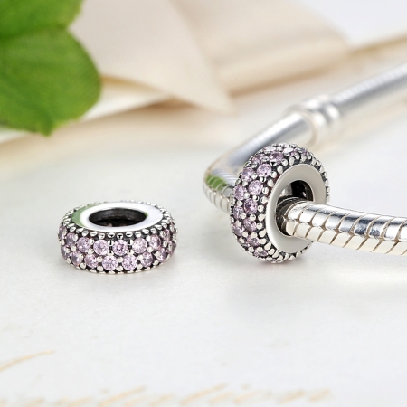 Charm argint 925 cu zirconii roz - Be Elegant PST0028 [1]