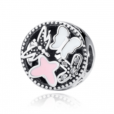 Charm argint 925 fluturasi cu zirconii albe - Be Nature PST0037 [0]